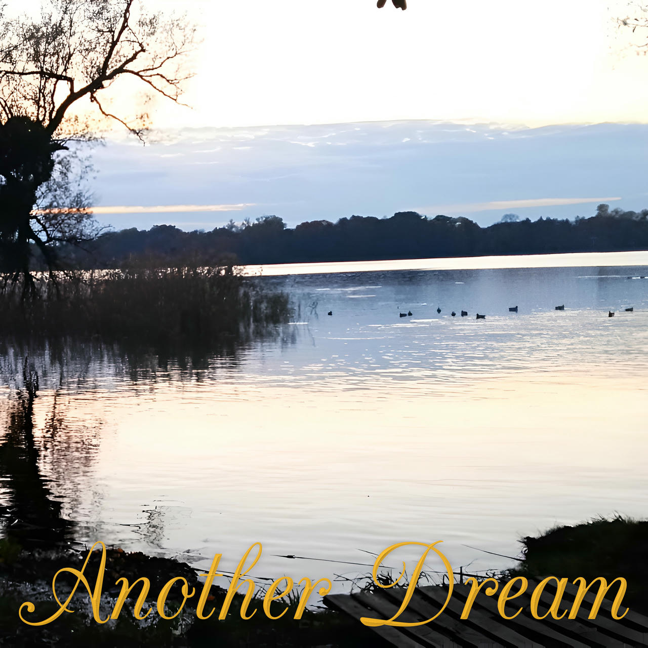 A photo of a lake with text "Another Dream"